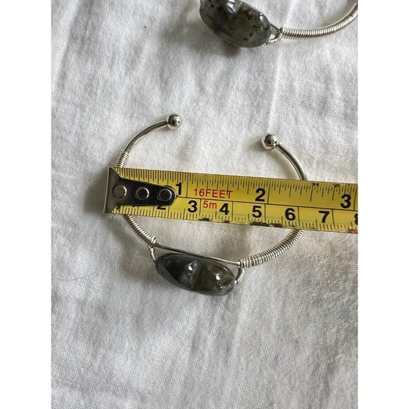 Your Choice! Flash Labradorite ❤️ Heart Cuff Bangle Bracelet - Picture 13 of 13